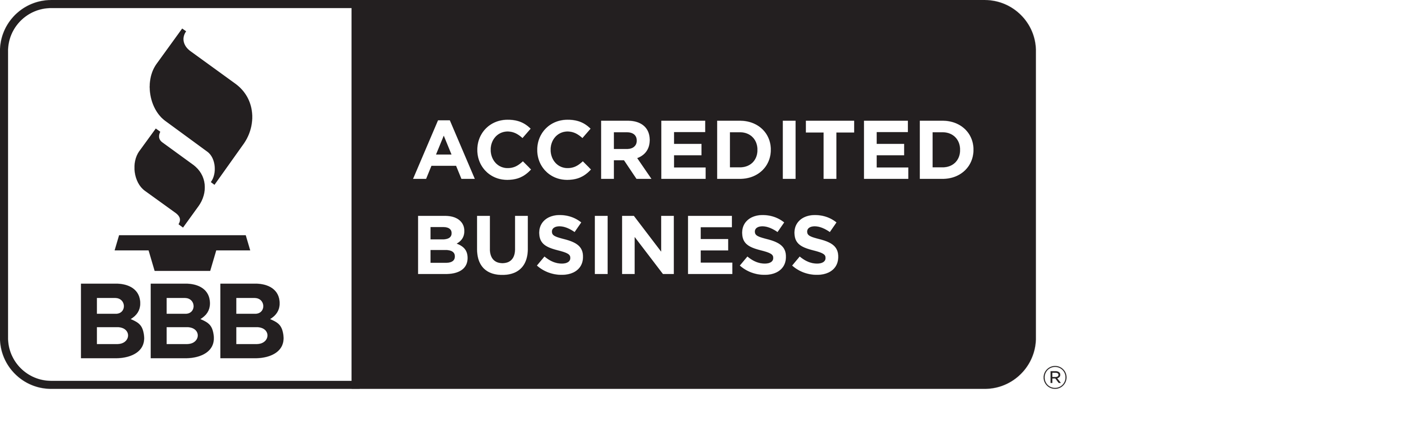 Black BBB logo "Accredited business